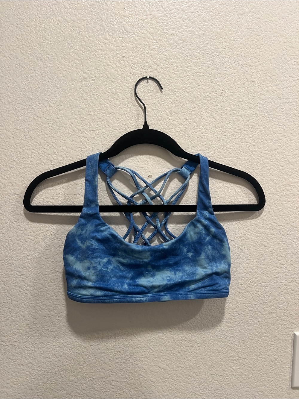 lululemon athletica Blue Tie-Dye Crisscross Sports Bra